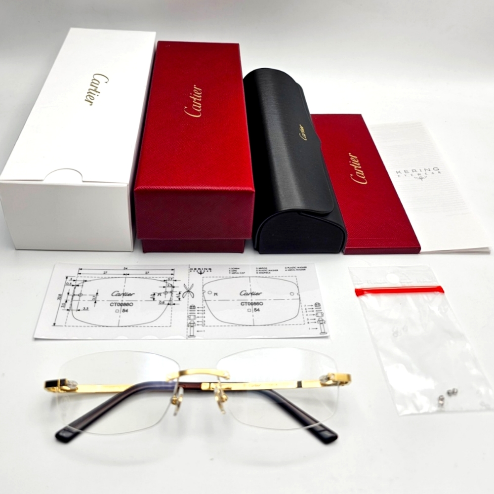 NEW! Cartier Gold TITANIUM Glasses CT00860
